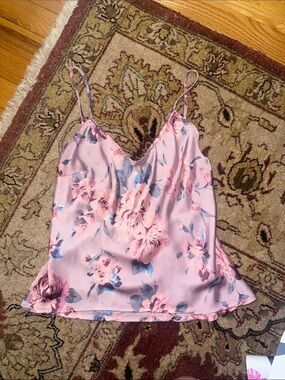 Free People Pink Floral Satin Cami